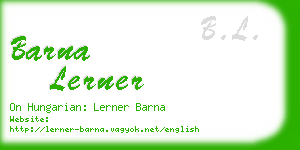 barna lerner business card